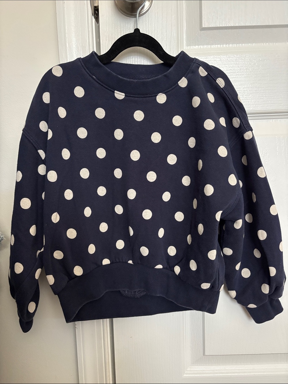 GAP Navy Blue Sweatshirt with White Polka Dots